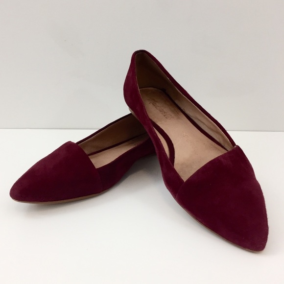 Madewell Shoes - Madewell Mira Flats Burgundy Suede